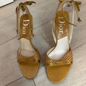 Dior Women's Gold Strappy Heels